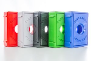 Card Caddy: red, white, black, green, blue