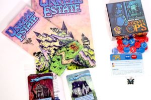Unreal Estate with book and expansions, Pocket Ops with expansion