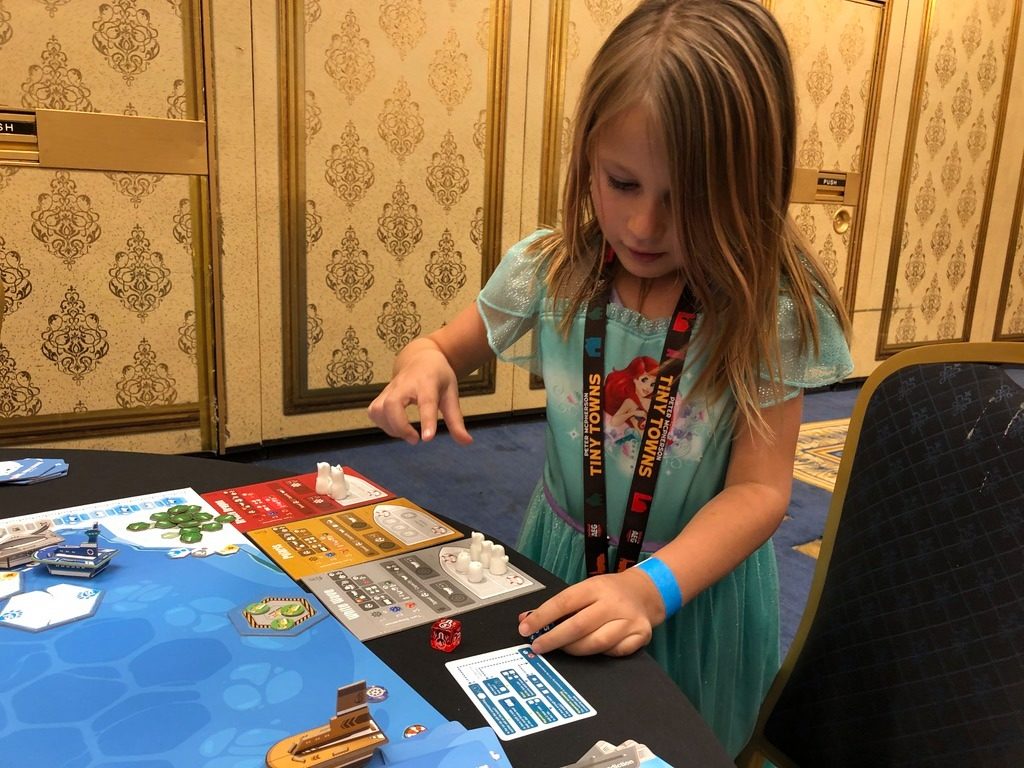 A young girl playing Rescue Polar Bears