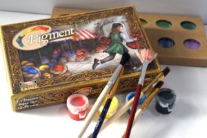 Pigment game, brushes, paints